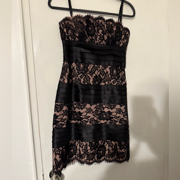 Sexy Black Lace BCBG Strapless Dress - Picture 1 of 3